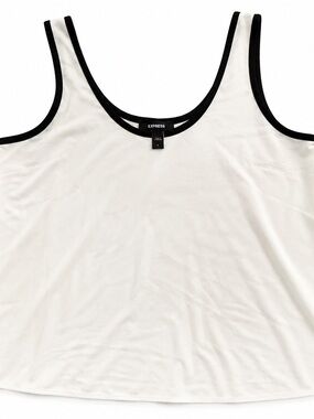 Express White & Black Trim Tank Top Size L